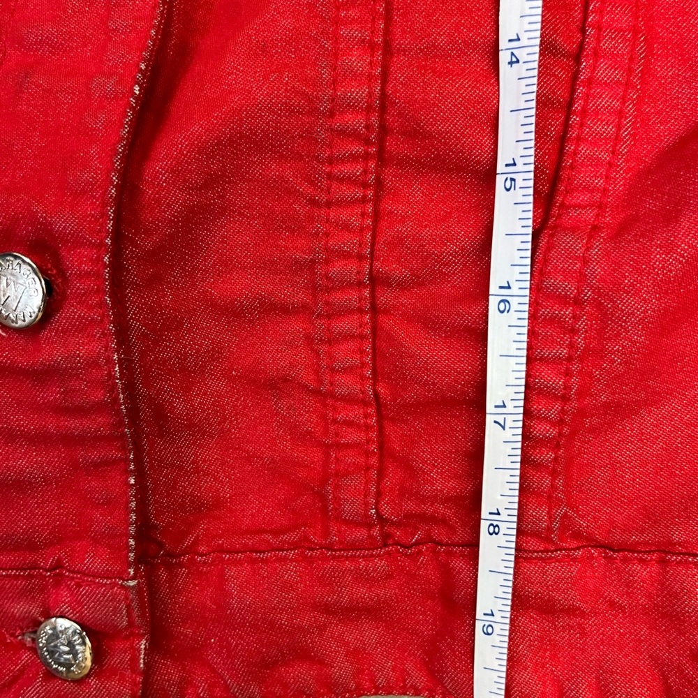 Red Denim Vest - Picture 3 of 4